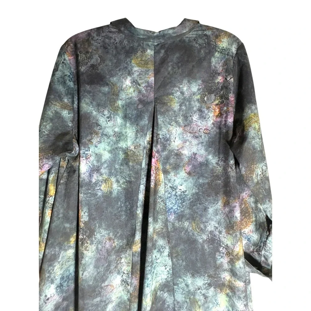 Comfy‎ USA Lagenlook Abstract Tunic Top Blouse Sz LG